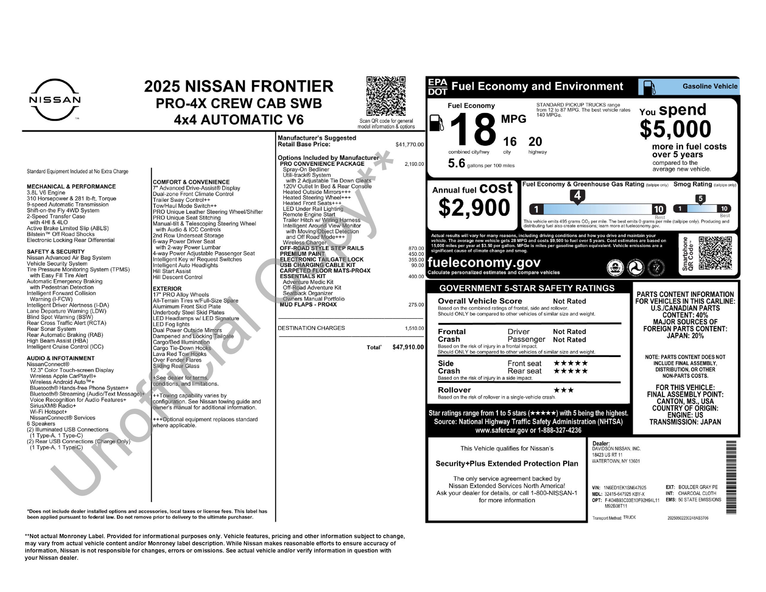 2025 Nissan Frontier PRO-4X