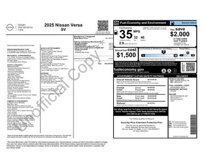 2025 Nissan Versa 1.6 SV