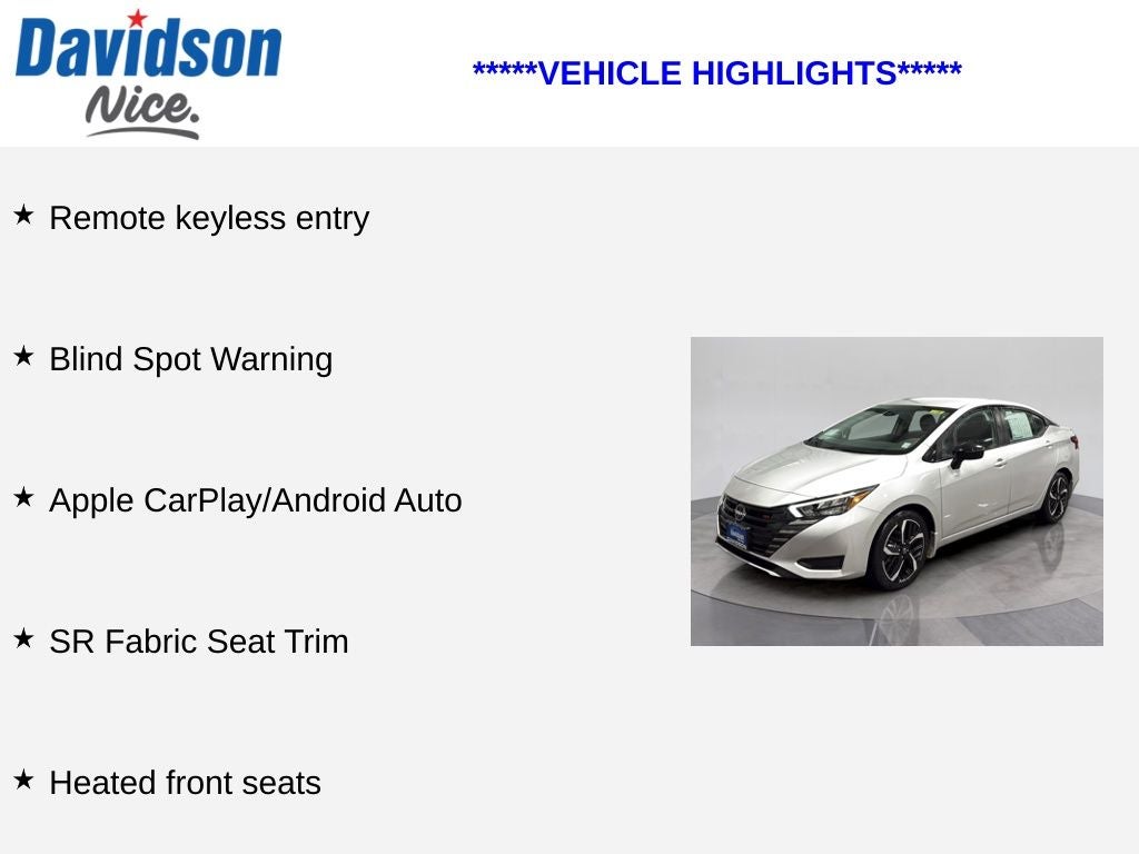 2025 Nissan Versa 1.6 SR