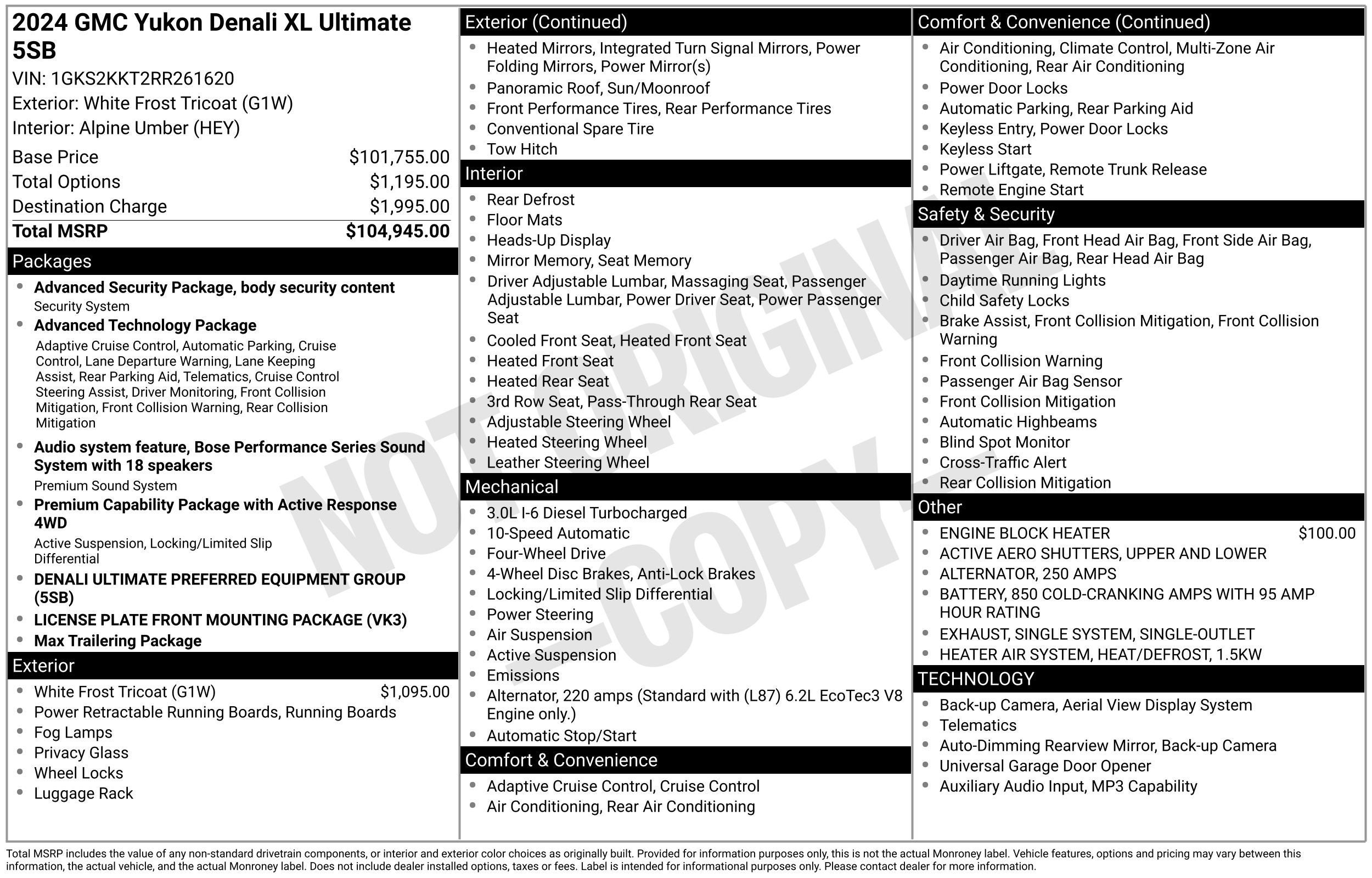 2024 GMC Yukon XL Denali Ultimate