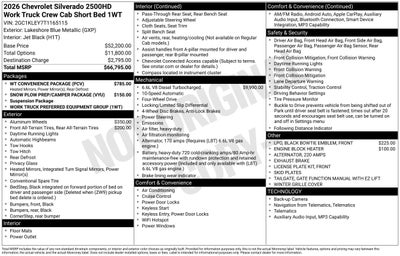 2026 Chevrolet Silverado 2500 HD WT