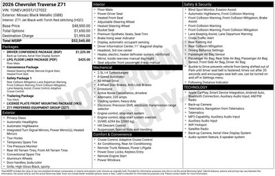 2026 Chevrolet Traverse Z71