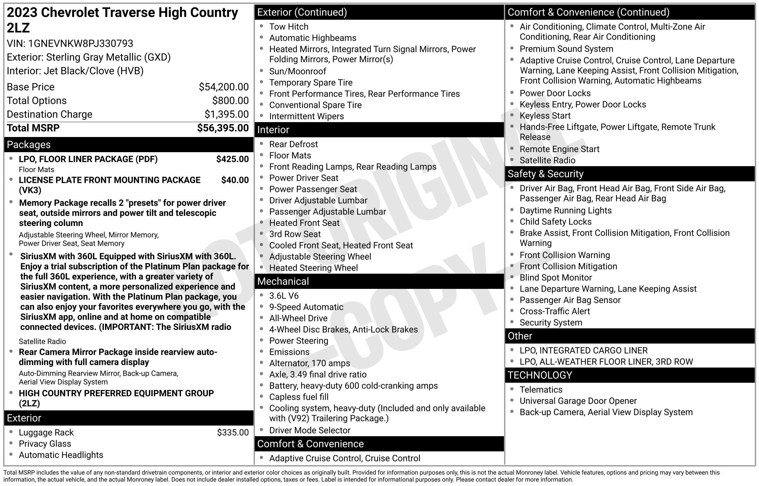 2023 Chevrolet Traverse High Country