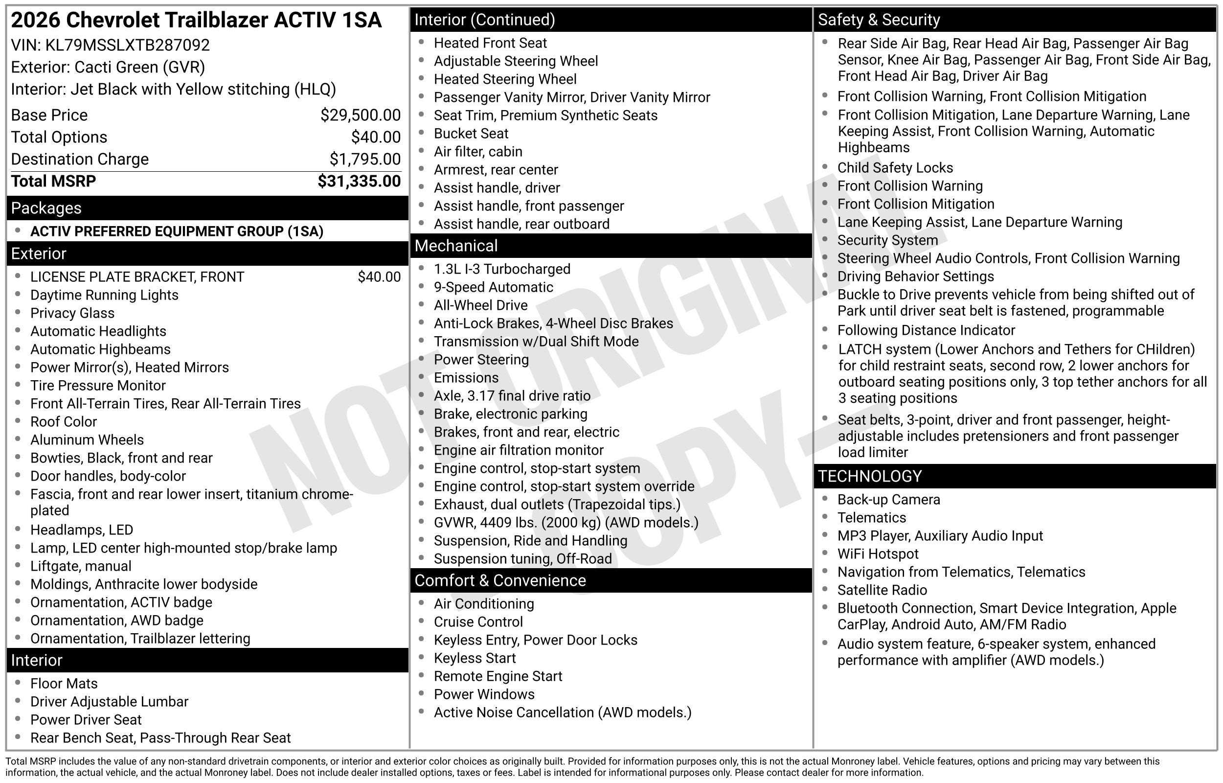 2026 Chevrolet Trailblazer ACTIV